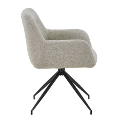 Nimara Ofelia Spisebordsstol - Beige Boucle Med Drejefunktion 360 Grader* Spisebordsstole