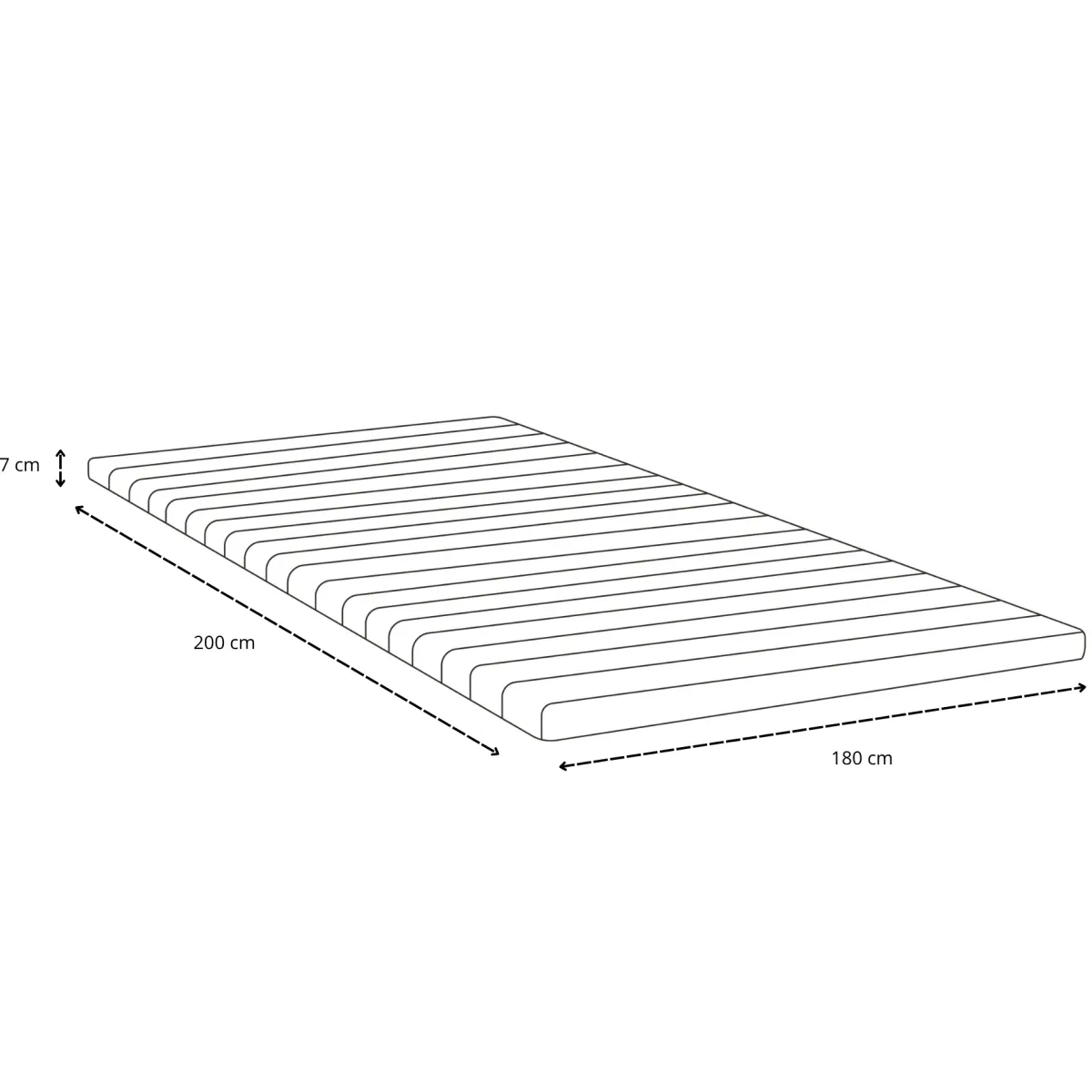 Nimara Premium Aksel hvid topmadras i memoryskum 180x200x7 cm* Alle Madrasser|Topmadrasser