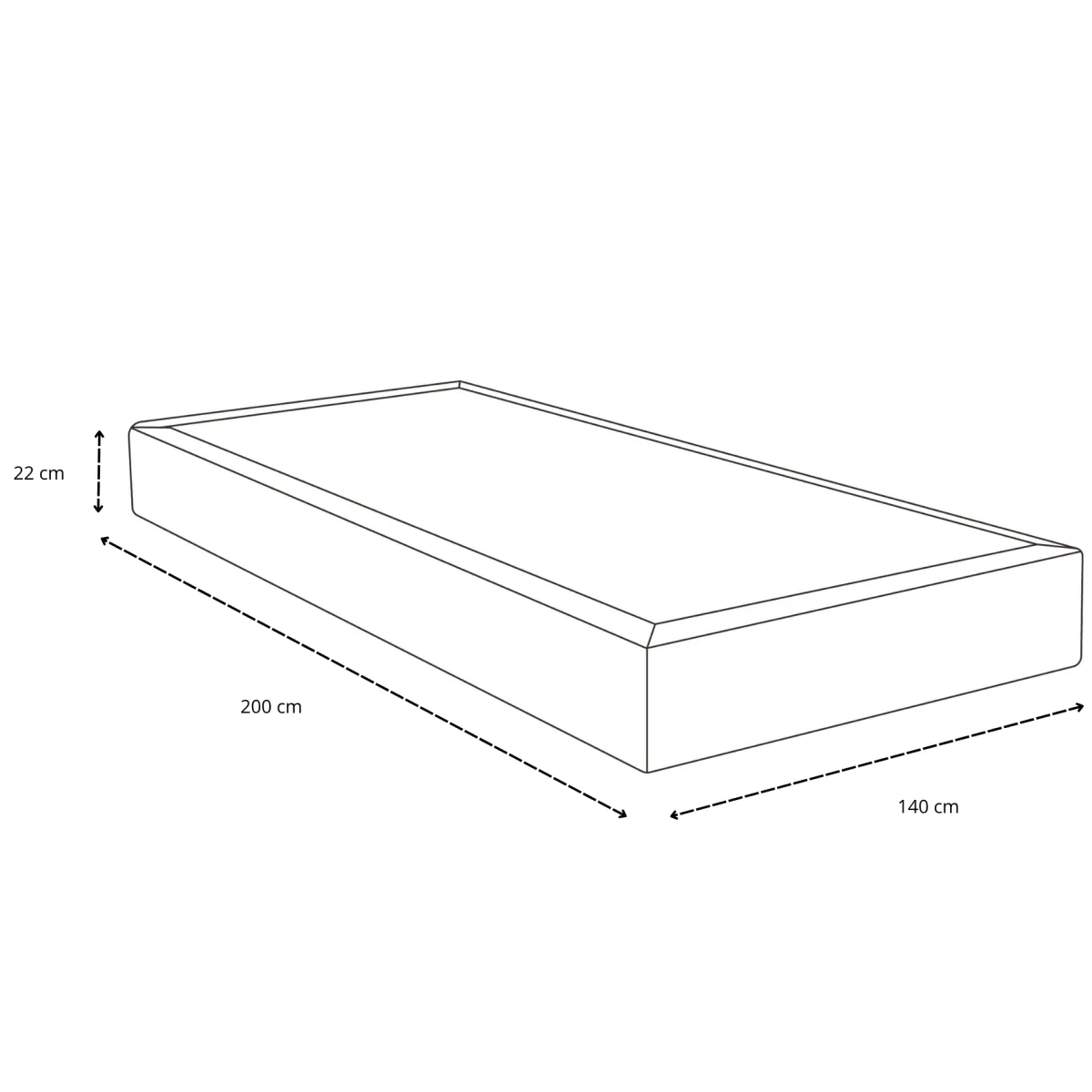 Nimara Premium boxmadras seng i beige 140x200 cm med 7 cm topmadras i memoryskum ekskl. ben* Boxmadrasser|Alle Senge