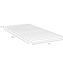Nimara Premium boxmadras seng i beige med 90x200 cm med 7 cm topmadras i memoryskum ekskl. ben* Boxmadrasser|Alle Senge
