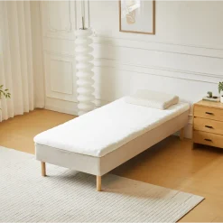 Nimara Premium boxmadras seng i beige med 90x200 cm med 7 cm topmadras i memoryskum ekskl. ben* Boxmadrasser|Alle Senge