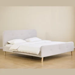 Nimara Premium Christian seng i beige 180x200 cm inkl. sengelameller og madrasser* Sengerammer|Alle Senge