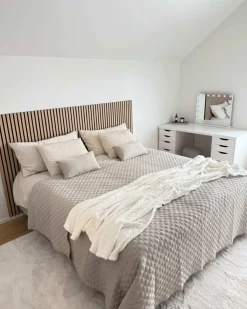 Nimara Premium Kontinentalseng i beige 180x200 cm med 7 cm topmadras i memoryskum inkl. chrome ben* Alle Senge|Kontinentalsenge
