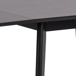 Nimara Rickie - Sort klap ud spisebord med tillægsplade i sortlakeret egefiner - 80/120 x 80 cm* Spiseborde