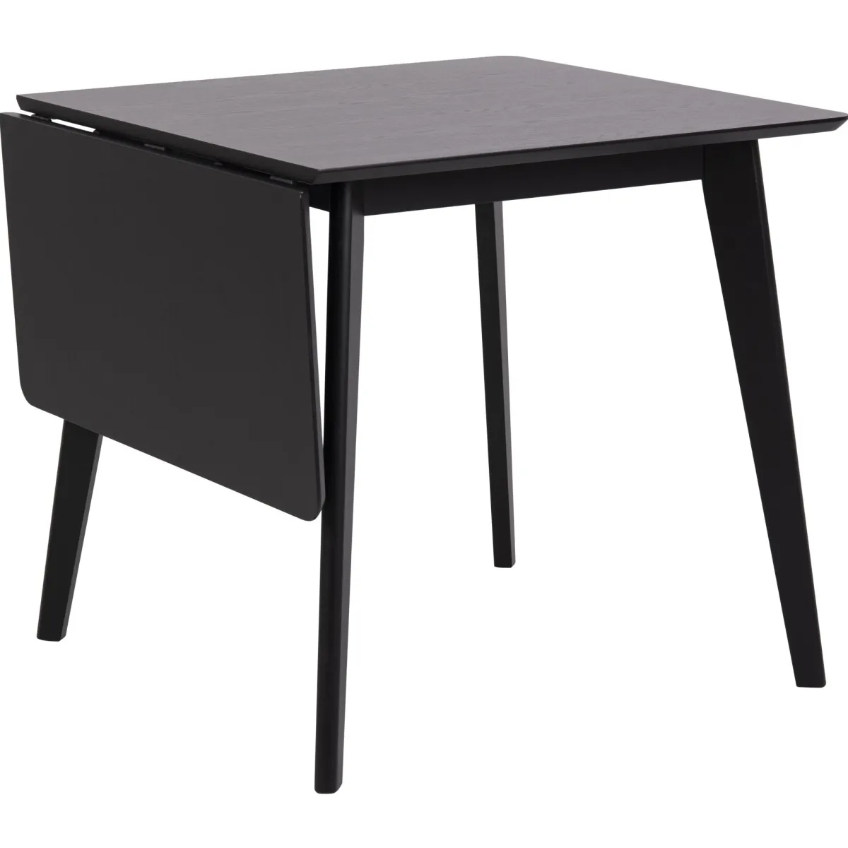 Nimara Rickie - Sort klap ud spisebord med tillægsplade i sortlakeret egefiner - 80/120 x 80 cm* Spiseborde