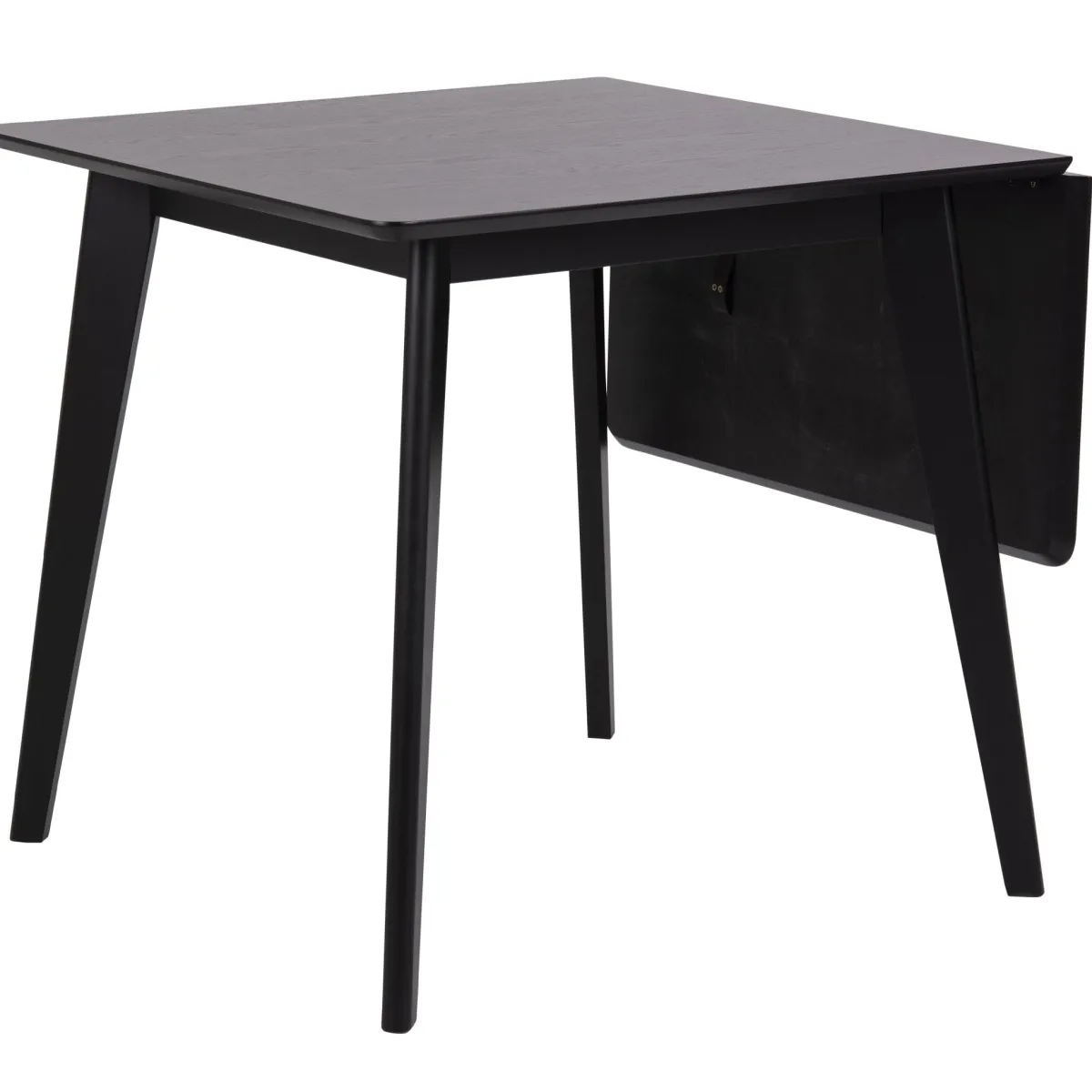 Nimara Rickie - Sort klap ud spisebord med tillægsplade i sortlakeret egefiner - 80/120 x 80 cm* Spiseborde