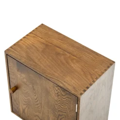 Nimara Rumi Vægreol med låge og hylde 33x20x33 cm røget eg inkl. vægophæng* Reoler|Opbevaring Til Spisestuen