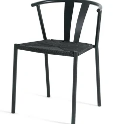 Nimara Shila spisebordsstol sort med flet i sort* Spisebordsstole