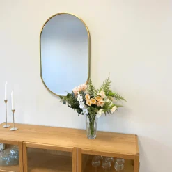 Nimara Sofie Ovalt Spejl Med Messing/Guld Ramme 50 x 80 cm* Spejle