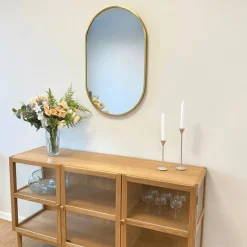 Nimara Sofie Ovalt Spejl Med Messing/Guld Ramme 50 x 80 cm* Spejle