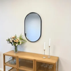Nimara Sofie Ovalt Spejl Med Sort Ramme 50 x 80 cm* Spejle