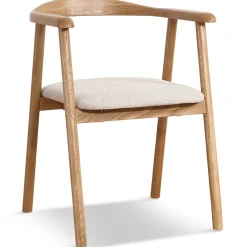 Nimara Spisebordssæt - Lewis lamel spisebord Ø120 cm med udtræk i egefiner + 4 x Jocelyn spisebordsstole i eg* Spisebordssæt