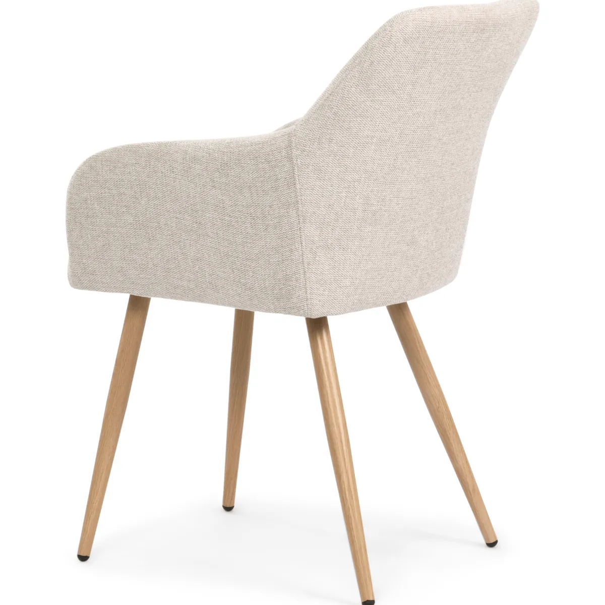 Nimara Spisebordssæt - Lewis lamel spisebord Ø120 cm med udtræk i egefiner + 6 x Jenna spisebordsstole i beige* Spisebordssæt