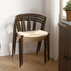 Nimara Spisebordssæt - Susan plankebord i røget eg 200 cm + 6 x Bella spisebordsstol i røget egelook med fletsæde* Spisebordssæt