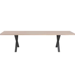 Nimara Susan plankebord - 300x95 cm - i hvidolieret eg med krydsben - (Forberedt til tillægsplader)* Spiseborde