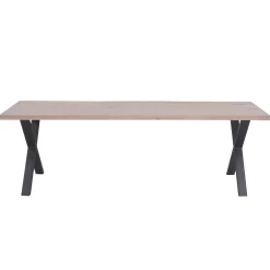 Nimara Susan plankebord - 200x95 cm - i hvidolieret eg med krydsben - (Forberedt til tillægsplader)* Spiseborde