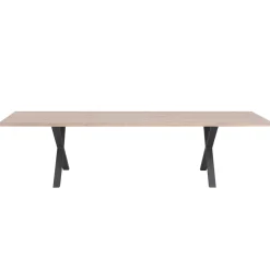 Nimara Susan plankebord - 300x95 cm - i hvidolieret eg med krydsben - (Forberedt til tillægsplader)* Spiseborde