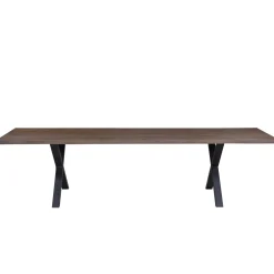 Nimara Susan plankebord - 300x95 cm - i smoked eg med krydsben - (Forberedt til tillægsplader)* Spiseborde
