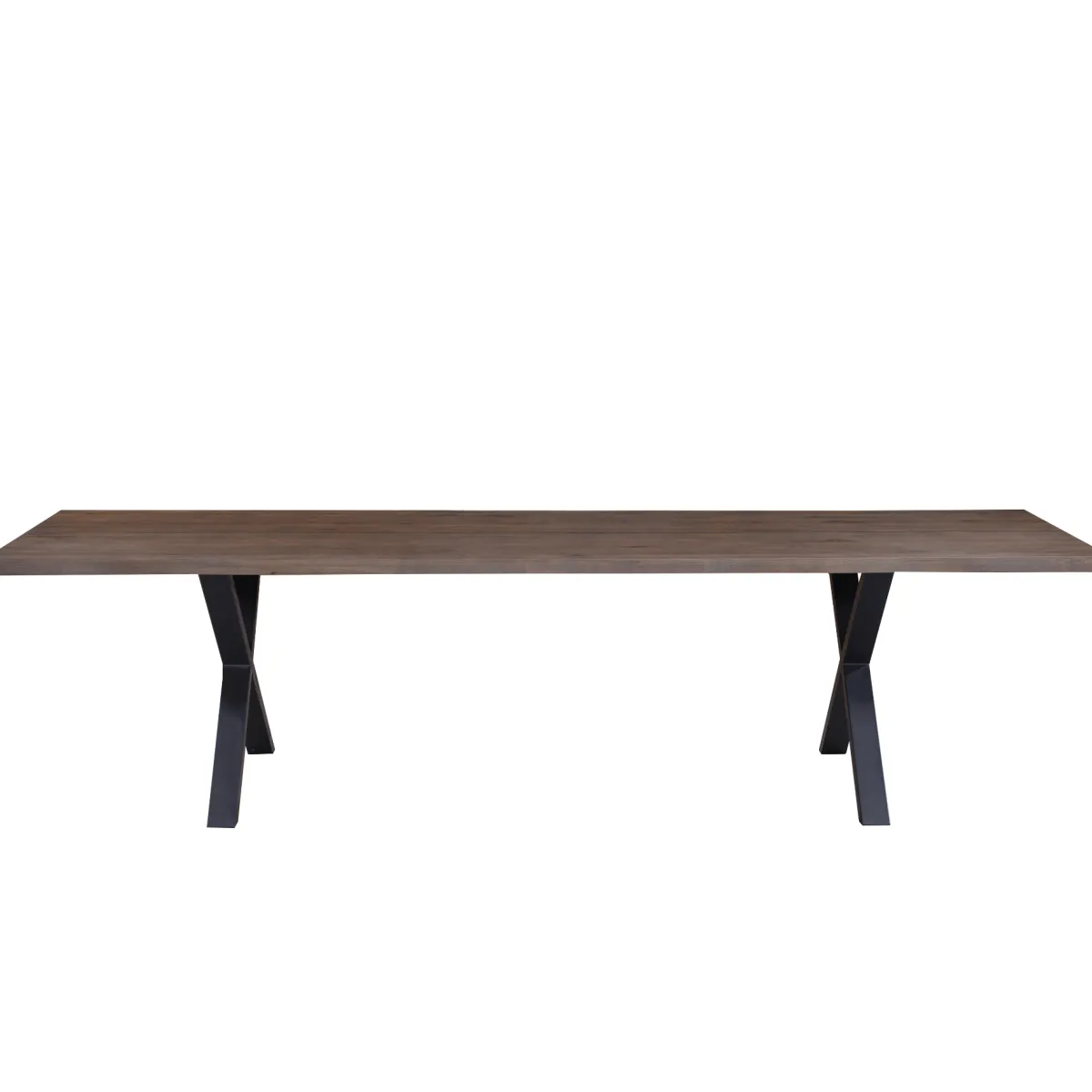 Nimara Susan plankebord - 300x95 cm - i smoked eg med krydsben - (Forberedt til tillægsplader)* Spiseborde