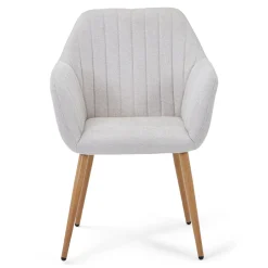 Nimara Vanessa spisebordsstol med armlæn - beige tekstil og egelook* Spisebordsstole