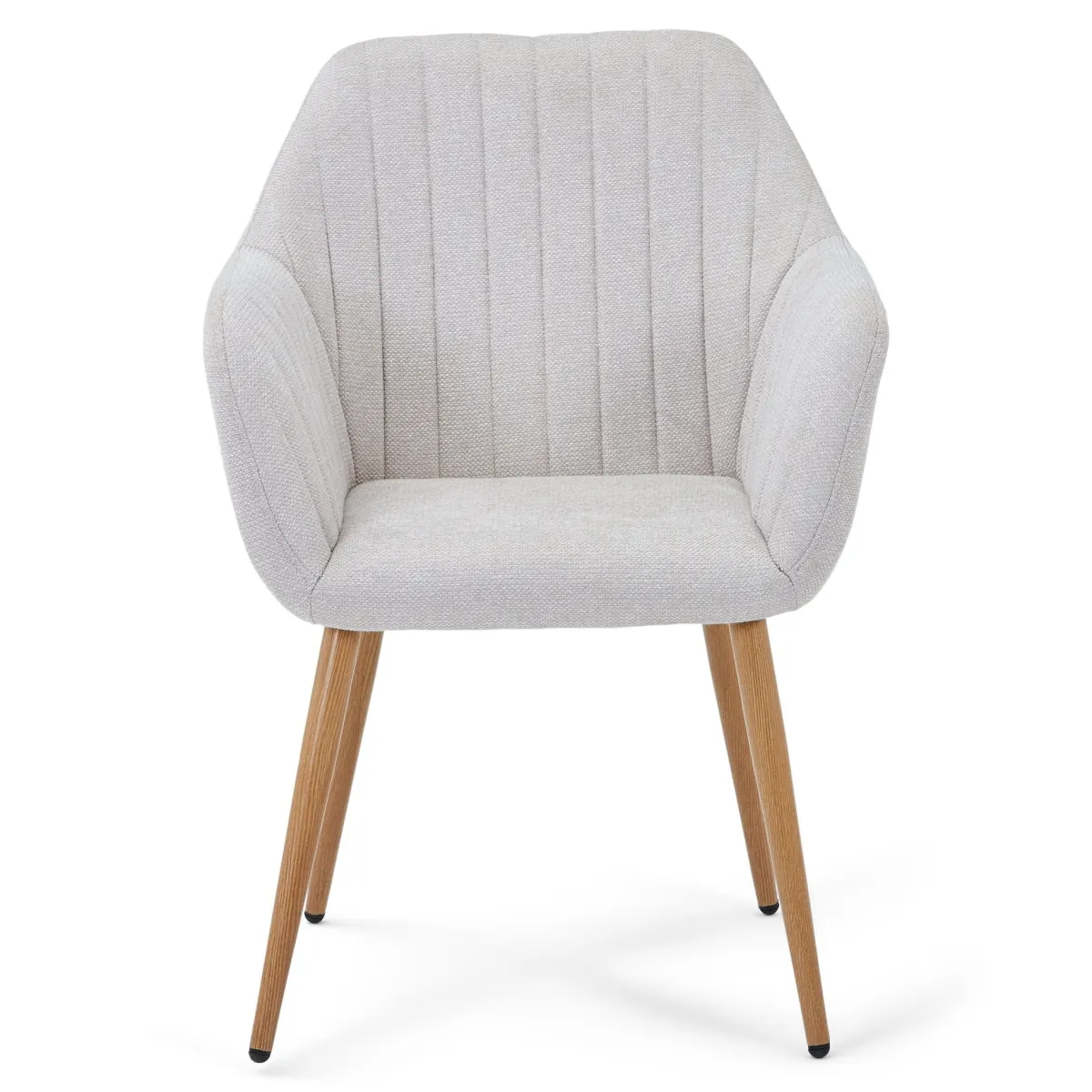 Nimara Vanessa spisebordsstol med armlæn - beige tekstil og egelook* Spisebordsstole