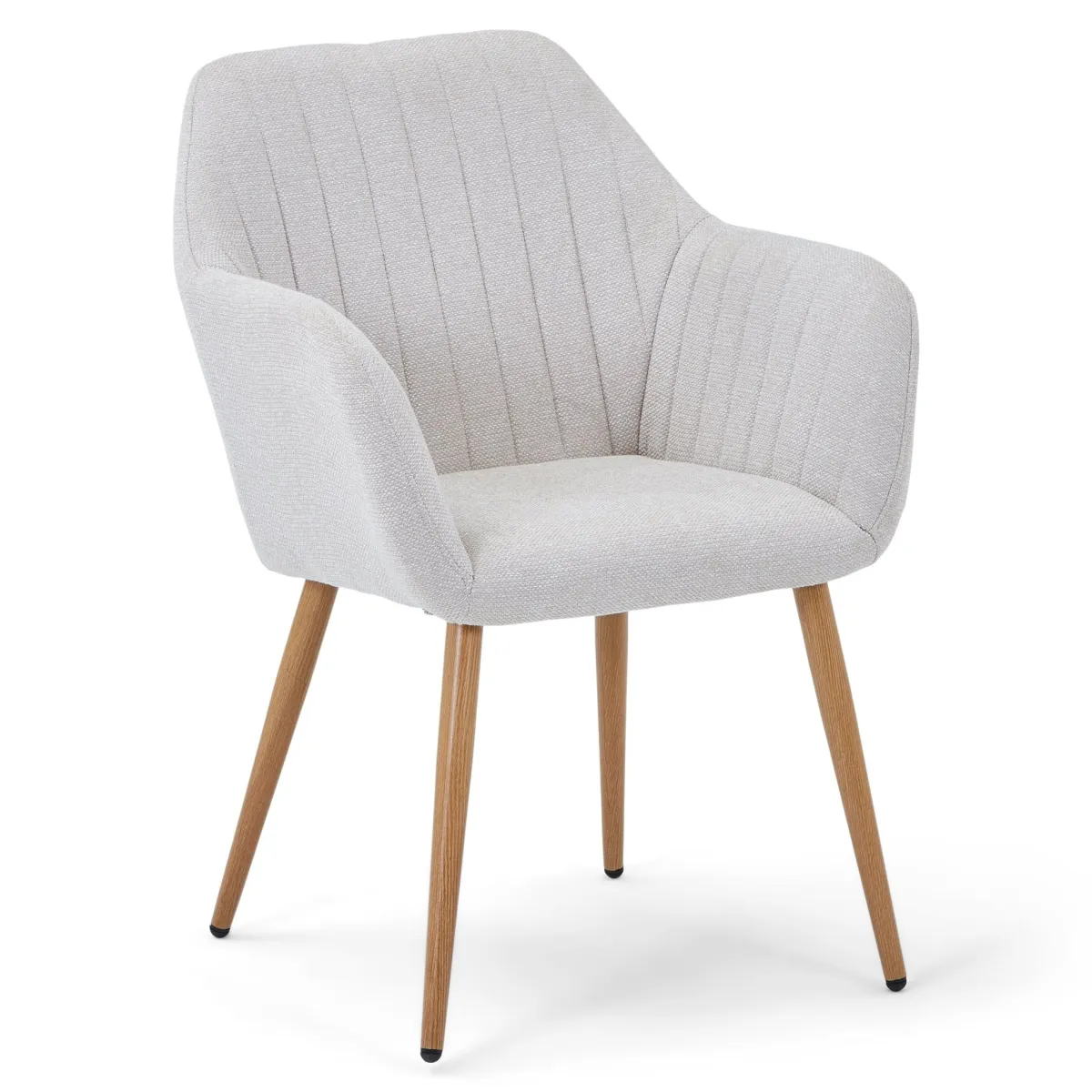 Nimara Vanessa spisebordsstol med armlæn - beige tekstil og egelook* Spisebordsstole